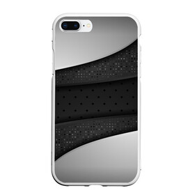 Чехол для iPhone 7Plus/8 Plus матовый с принтом 3D luxury style silver black в Курске, Силикон | Область печати: задняя сторона чехла, без боковых панелей | luxury | versace | vip | абстракция | версаче | вип | паттерн | роскошь | текстуры