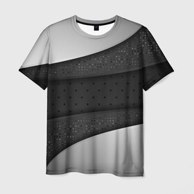 Мужская футболка 3D с принтом 3D luxury style silver black в Курске, 100% полиэфир | прямой крой, круглый вырез горловины, длина до линии бедер | luxury | versace | vip | абстракция | версаче | вип | паттерн | роскошь | текстуры