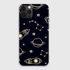 Чехол для iPhone 12 Pro с принтом космос в Курске, силикон | область печати: задняя сторона чехла, без боковых панелей | вселенная | звёздный путь | звёзды | космос | небо ночью | планеты | полёт | ракета | созвездие