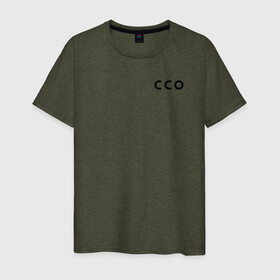 Мужская футболка хлопок с принтом CCO в Курске, 100% хлопок | прямой крой, круглый вырез горловины, длина до линии бедер, слегка спущенное плечо. | армия | военные | войска | операции | силы | специальные | спецназ | ссо