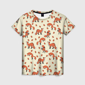 Женская футболка 3D с принтом Лисички в Курске, 100% полиэфир ( синтетическое хлопкоподобное полотно) | прямой крой, круглый вырез горловины, длина до линии бедер | главное | животные | звери | лиса | лисичка | лисы | фыр фыр