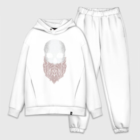 Мужской костюм хлопок OVERSIZE с принтом Череп с бородой Bearded Skull в Курске,  |  | 100 эко | beard | big daddy | boomer | fashion man | hipster | hipster merch | old school | real man | vintage | wild beast | борода | борода всему глава | бородач | бумер | винтаж | хипстер | хипстер мерч | хипстерская борода | хипстерский