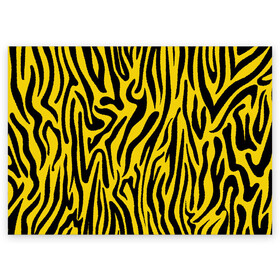 Поздравительная открытка с принтом Тигровые полоски в Курске, 100% бумага | плотность бумаги 280 г/м2, матовая, на обратной стороне линовка и место для марки
 | абстракция | зоопринт | орнамент | полоски | полосы | пчелиный | тигровый