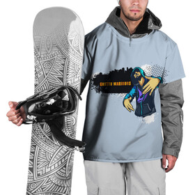 Накидка на куртку 3D с принтом Опасный гетто в Курске, 100% полиэстер |  | Тематика изображения на принте: бандит | гетто | надпись | опасность | парень | решетка. сетка | рэпер