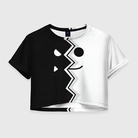 Женская футболка Crop-top 3D с принтом Geometry Dash | Fondo в Курске, 100% полиэстер | круглая горловина, длина футболки до линии талии, рукава с отворотами | dash | fondo | geometry | геометри | геометридаш | даш