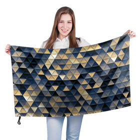 Флаг 3D с принтом MOZZY в Курске, 100% полиэстер | плотность ткани — 95 г/м2, размер — 67 х 109 см. Принт наносится с одной стороны | abstract | абстракция | геометрия | мозаика | треугольники