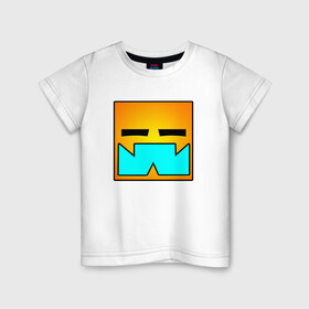 Детская футболка хлопок с принтом Geometry Dash RobTop (Z) в Курске, 100% хлопок | круглый вырез горловины, полуприлегающий силуэт, длина до линии бедер | 2d | arcade | game | geometry dash | meltdown | robtop | аркада | геометрический тире | раннер