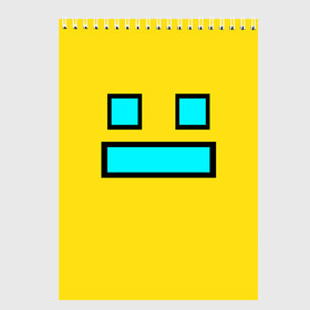 Скетчбук с принтом Geometry Dash Smile в Курске, 100% бумага
 | 48 листов, плотность листов — 100 г/м2, плотность картонной обложки — 250 г/м2. Листы скреплены сверху удобной пружинной спиралью | Тематика изображения на принте: 2d | dash | demon | demons | devil | game | games | geometry | pixel | pixels | skull | smile | геометрия | демон | дьявол | игра | пикслели | платформер | смайл | смайлик | улыбка | череп