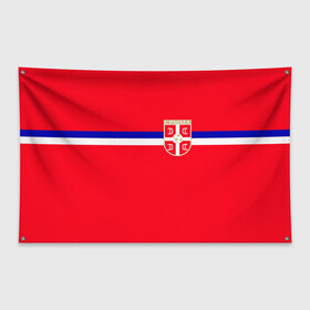 Флаг-баннер с принтом Сборная Сербии. в Курске, 100% полиэстер | размер 67 х 109 см, плотность ткани — 95 г/м2; по краям флага есть четыре люверса для крепления | дзюба | лига наций | последние новости | россия | сборная россии | сербия | сербия россия | сербия россия обзор | спорт | футбол | черчесов