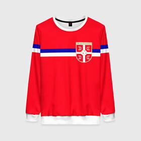 Женский свитшот 3D с принтом Сборная Сербии. в Курске, 100% полиэстер с мягким внутренним слоем | круглый вырез горловины, мягкая резинка на манжетах и поясе, свободная посадка по фигуре | дзюба | лига наций | последние новости | россия | сборная россии | сербия | сербия россия | сербия россия обзор | спорт | футбол | черчесов