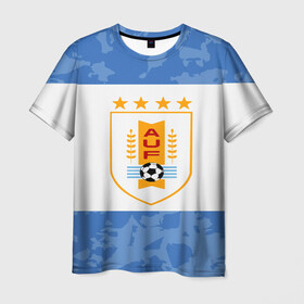 Мужская футболка 3D с принтом Сборная Уругвая в Курске, 100% полиэфир | прямой крой, круглый вырез горловины, длина до линии бедер | кавани | португалия | россия | спорт | суарес | уругвай | футбол | чемпионат мира | чемпионат мира по футболу | чм | эдинсон кавани