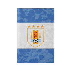 Обложка для паспорта матовая кожа с принтом Сборная Уругвая в Курске, натуральная матовая кожа | размер 19,3 х 13,7 см; прозрачные пластиковые крепления | Тематика изображения на принте: кавани | португалия | россия | спорт | суарес | уругвай | футбол | чемпионат мира | чемпионат мира по футболу | чм | эдинсон кавани