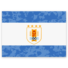 Поздравительная открытка с принтом Сборная Уругвая в Курске, 100% бумага | плотность бумаги 280 г/м2, матовая, на обратной стороне линовка и место для марки
 | кавани | португалия | россия | спорт | суарес | уругвай | футбол | чемпионат мира | чемпионат мира по футболу | чм | эдинсон кавани
