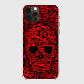 Чехол для iPhone 12 Pro Max с принтом ЦВЕТОЧНЫЙ ЧЕРЕП в Курске, Силикон |  | death | flowers | horror | metal | red | rose | roses | skull | арт | зомби | кости | красный | розы | скелет | цветы | череп | черный