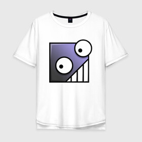 Мужская футболка хлопок Oversize с принтом Geometry Dash | Геометрический Тире (Z) в Курске, 100% хлопок | свободный крой, круглый ворот, “спинка” длиннее передней части | 2d | arcade | game | geometry dash | meltdown | robtop | аркада | геометрический тире | раннер