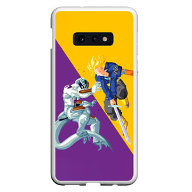 Чехол для Samsung S10E с принтом Yellow vs purple в Курске, Силикон | Область печати: задняя сторона чехла, без боковых панелей | anime | dragon ball | аниме | анимэ | драгон бал | дрэгон бол | жемчуг дракона