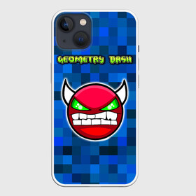 Чехол для iPhone 13 с принтом Geometry Dash в Курске,  |  | devil | geometry dash | pixel | геометри дэш | геометрический рывок | геометрия даш | демон | игры | логотипы игр | пиксель | смайл | эмоции