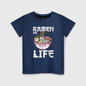 Детская футболка хлопок с принтом Ramen life в Курске, 100% хлопок | круглый вырез горловины, полуприлегающий силуэт, длина до линии бедер | Тематика изображения на принте: ahegao | anime | baka | chibi | desu | japan | kohai | nani | neko | otaku | senpai | sensei | waifu | weeaboo | weeb | аниме | анимешник | анимешница | ахегао | бака | вайфу | виабу | десу | кохай | культура | нани | неко | отаку | сенпай | сенсеи | трен