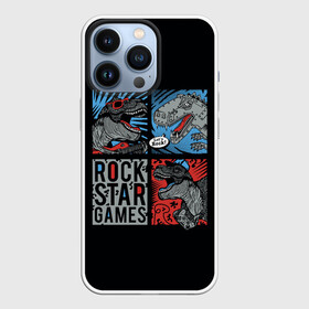 Чехол для iPhone 13 Pro с принтом Rock Star Dino Динозавр геймер в Курске,  |  | dino | games | roar | rock | rock star | t rex | дино | динозавр | динозавры | рок | рокер