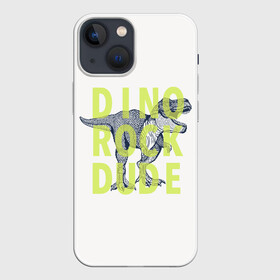Чехол для iPhone 13 mini с принтом DINO ROCK DUDE в Курске,  |  | dino | games | roar | rock | rock star | t rex | дино | динозавр | динозавры | рок | рокер