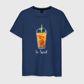 Мужская футболка хлопок с принтом Коктейль в Курске, 100% хлопок | прямой крой, круглый вырез горловины, длина до линии бедер, слегка спущенное плечо. | sweet | коктейль | надпись | напиток | сладкое