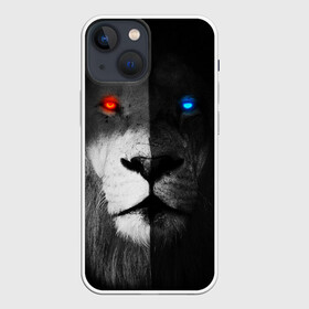 Чехол для iPhone 13 mini с принтом ЛЕВ   НЕОНОВЫЕ ГЛАЗА в Курске,  |  | lion | neon | глаза | голова | дикая кошка | животные | кот | кошка | лев | неон | светящиеся глаза | тигр | хищник