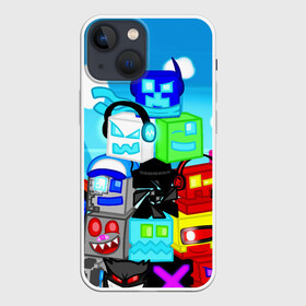 Чехол для iPhone 13 mini с принтом GEOMETRY DASH   ГЕОМЕТРИ ДАШ в Курске,  |  | 2d игра | android game. | geometry dash | mobile game | robtop | андроид игра | геометри даш | кубики | кубы | мобильная игра | неон