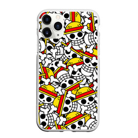 Чехол для iPhone 11 Pro матовый с принтом ONE PIECE / ВАН ПИС / УЗОР в Курске, Силикон |  | anime | one piece | pattern. | skull | аниме | ван пис | манга | мультфильм | скелет | узор | череп | японская анимация