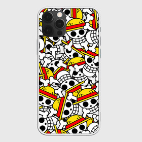 Чехол для iPhone 12 Pro Max с принтом ONE PIECE / ВАН ПИС / УЗОР в Курске, Силикон |  | anime | one piece | pattern. | skull | аниме | ван пис | манга | мультфильм | скелет | узор | череп | японская анимация