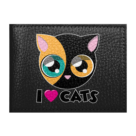 Обложка для студенческого билета с принтом I Love Cats в Курске, натуральная кожа | Размер: 11*8 см; Печать на всей внешней стороне | animal | cat | cute | kitty | love | meow | друг | животные | киска | китти | кот | котенок | котик | котэ | кошечка | кошка | милый | мур | мяу | питомец | тигр