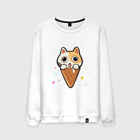 Мужской свитшот хлопок с принтом Ice Cream Cat в Курске, 100% хлопок |  | animal | cat | cute | kitty | meow | друг | животные | киска | китти | кот | котенок | котик | котэ | кошечка | кошка | милый | мороженое | мур | мяу | питомец | тигр