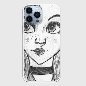 Чехол для iPhone 13 Pro Max с принтом девушка ч б с чокером в Курске,  |  | art | color | creator | digital | illustration | illustrator | marker | meow | monster | paint | watercolor | woman | акварель | арт | девушка | диджитал | иллюстрация | карандаш | краски | маркеры | монстр | няша | няшный | поп | рисунок | создание | тво