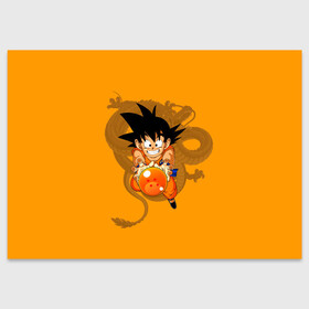 Поздравительная открытка с принтом Kid Goku в Курске, 100% бумага | плотность бумаги 280 г/м2, матовая, на обратной стороне линовка и место для марки
 | Тематика изображения на принте: anime | dragon ball | аниме | анимэ | драгон бал | дрэгон бол | жемчуг дракона