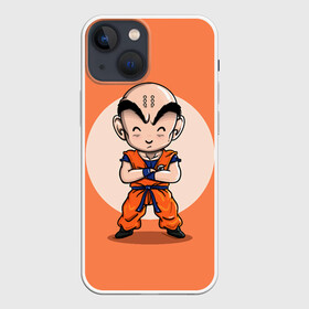 Чехол для iPhone 13 mini с принтом Куририн в Курске,  |  | Тематика изображения на принте: anime | dragon ball | аниме | анимэ | драгон бал | дрэгон бол | жемчуг дракона