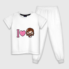 Детская пижама хлопок с принтом Я люблю Иисуса в Курске, 100% хлопок |  брюки и футболка прямого кроя, без карманов, на брюках мягкая резинка на поясе и по низу штанин
 | Тематика изображения на принте: доброта | иисус | любовь | пасха | сердце