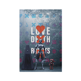 Обложка для паспорта матовая кожа с принтом Любовь смерть и роботы в Курске, натуральная матовая кожа | размер 19,3 х 13,7 см; прозрачные пластиковые крепления | love | lovedeathandrobots | loverobot | robot