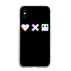 Чехол для iPhone XS Max матовый с принтом Love Death and Robots (Glitch) в Курске, Силикон | Область печати: задняя сторона чехла, без боковых панелей | death | glitch | heart | ldr | logo | love | netflix | robots | smile | анимация | глитч | глич | кино | лого | лср | любовь | нетфликс | роботы | сердце | сериал | смайл | смайлик