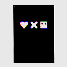 Постер с принтом Love Death and Robots (Glitch) в Курске, 100% бумага
 | бумага, плотность 150 мг. Матовая, но за счет высокого коэффициента гладкости имеет небольшой блеск и дает на свету блики, но в отличии от глянцевой бумаги не покрыта лаком | death | glitch | heart | ldr | logo | love | netflix | robots | smile | анимация | глитч | глич | кино | лого | лср | любовь | нетфликс | роботы | сердце | сериал | смайл | смайлик
