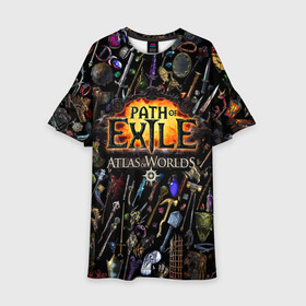 Детское платье 3D с принтом Path of Exile в Курске, 100% полиэстер | прямой силуэт, чуть расширенный к низу. Круглая горловина, на рукавах — воланы | computer | game | path of exile | игра | компьютерная | путь изгнания