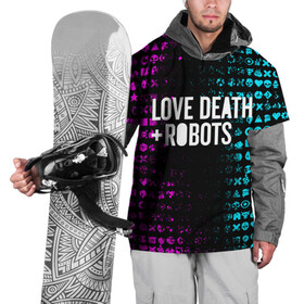 Накидка на куртку 3D с принтом ЛЮБОВЬ СМЕРТЬ И РОБОТЫ в Курске, 100% полиэстер |  | Тематика изображения на принте: death | hear | ldr | logo | love | netflix | robots | smile | анимация | кино | лого | лср | любовь | нетфликс | роботы | сердце | сериал | смайл | смайлик