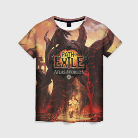 Женская футболка 3D с принтом Path of Exile в Курске, 100% полиэфир ( синтетическое хлопкоподобное полотно) | прямой крой, круглый вырез горловины, длина до линии бедер | computer | game | path of exile | игра | компьютерная | путь изгнания