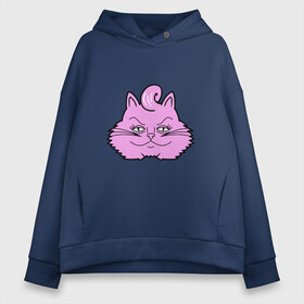 Женское худи Oversize хлопок с принтом Pink Cat в Курске, френч-терри — 70% хлопок, 30% полиэстер. Мягкий теплый начес внутри —100% хлопок | боковые карманы, эластичные манжеты и нижняя кромка, капюшон на магнитной кнопке | animal | cat | cute | kitty | meow | друг | животные | киска | китти | кот | котенок | котик | котэ | кошечка | кошка | милый | мур | мяу | питомец | тигр