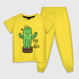 Детская пижама хлопок с принтом Милый маленький кактус в Курске, 100% хлопок |  брюки и футболка прямого кроя, без карманов, на брюках мягкая резинка на поясе и по низу штанин
 | baby | cactus | cute | fashion | girl | kids | little | school | девочкам | девочке | детское | детям | для девочек | кактус | милый | растение
