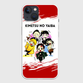 Чехол для iPhone 13 с принтом Пять героев Kimetsu no Yaiba в Курске,  |  | demon slayer | kamado | kimetsu no yaiba | nezuko | tanjiro | аниме | гию томиока | зеницу агацума | иноске хашибира | камадо | клинок | корзинная девочка | манга | музан кибуцуджи | незуко | рассекающий демонов | танджиро