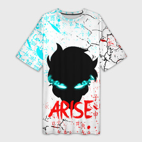 Платье-футболка 3D с принтом СОН ДЖИН ВУ   SOLO LEVELING в Курске,  |  | anime | arise | mahwa | manga | solo leveling | аниме | глитч. | иероглифы | манга | манхва | поднятие уровня в одиночку | сон джин ву | сун джин ву | японская мультипликация