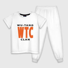 Детская пижама хлопок с принтом Wu-Tang (WTC) в Курске, 100% хлопок |  брюки и футболка прямого кроя, без карманов, на брюках мягкая резинка на поясе и по низу штанин
 | Тематика изображения на принте: black | hiphop | method man | music | new york | nyc | odb | old school | rap | rza | wu tang clan | wutang | ву тэнг | граффити | микрофон | музыка | нью йорк | рэп | рэпер | хипхоп