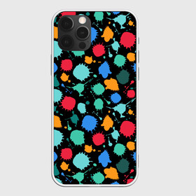 Чехол для iPhone 12 Pro с принтом Брызги красок в Курске, силикон | область печати: задняя сторона чехла, без боковых панелей | брызги | краски | палитра | пятна | радуга | текстура | цвет | яркое
