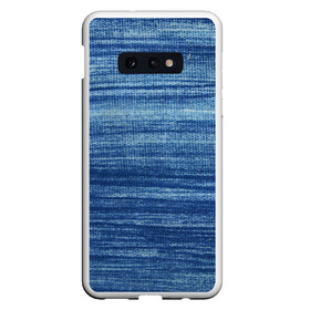 Чехол для Samsung S10E с принтом Texture. Denim в Курске, Силикон | Область печати: задняя сторона чехла, без боковых панелей | Тематика изображения на принте: background | blue | dark | denim | gradient | ice | jeans | paints | ripples | spot | spots | stripes | texture | white | белый | градиент | джинсы | лед | линии | полосы | пятна | пятно | светлый | синий | текстура | темная | ткань | тьма | фон