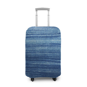 Чехол для чемодана 3D с принтом Texture. Denim в Курске, 86% полиэфир, 14% спандекс | двустороннее нанесение принта, прорези для ручек и колес | background | blue | dark | denim | gradient | ice | jeans | paints | ripples | spot | spots | stripes | texture | white | белый | градиент | джинсы | лед | линии | полосы | пятна | пятно | светлый | синий | текстура | темная | ткань | тьма | фон