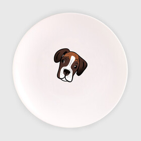 Тарелка 3D с принтом Боксер в Курске, фарфор | диаметр - 210 мм
диаметр для нанесения принта - 120 мм | лучший друг человека | немецкий боксер | собака